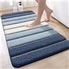 DEXI Tappeto Bagno 60 x 110 cm, Tappetino Antiscivolo, Soffice Tappeti in Microfibra, Assorbente, Lavabile in Lavatrice, Blu