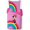 Jay Franco Disney Minnie Mouse Rainbow 100% cotone set copripiumino singolo - include federa 80 x 80 cm