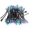 ALITOVE WS2811 Indirizzabile LED Pixel Luce 50pcs 5V 12MM Digital Dream Colore Diffuso RGB LED Pixel Modulo Rotondo Filo Nero IP68 Impermeabile