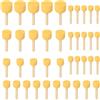 ywchoshe 40 Pezzi Set di Pennello Spugna, Rotondi Spugne Pennelli, Spugna Pennelli Pittura Set, Pennello Schiuma Punteggiati con Manico in Legno per Arti e Mestieri Creativi Fai da Te