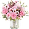 MEIVINES 2 pezzi Fiori Artificiali Fiori Finti per Decorazioni Bouquet Fiori Rose Artificiali di Seta per matrimonio casa centrotavola partito cimitero tomba decorazione (Rosa, 2PCS)