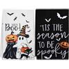 CHONGQILAO Strofinacci Cucina, 2 Pezzi Asciugamani da Cucina di Halloween, Strofinacci da Cucina in Microfibra, Motivo Zucca Fantasma Gatto Nero, Canovacci Cucina per Soggiorno, Sala da Prandecor, Decorazione