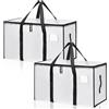 Ouxayapl Set da 2 Borse Trasloco 90L Impermeabili con Cerniera e Maniglie Rinforzate, Borse di Stoccaggio Pieghevoli per Vestiti, Trapunte e Viaggi, Alternative a Scatole di Cartone (Trasparente, 2 Pezzi)