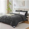 WAVVE Piumone Letto Matrimoniale 450 gr/mq Invernale 135x200 cm - Piumino Caldissimo 200x135 cm, Trapunta 135 x 200 cm in Microfibra Sintetica, Grigio