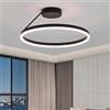 kaixunl Plafoniera Circolare Lampadario Circolare a LED Lampadari Moderna Semplice Plafoniere Nera Dimmerabile Adatta per Soggiorno Sala da Pranzo camera da Letto Cucina Corridoio Ingresso 50cm