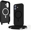 VAVAVOOMY Cover Compatible con iPhone 17 rimovibile custodia in silicone,Custodia con Regolabile Collana per Cordino Collana Nero
