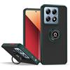 UPLAI Cover per Xiaomi 14T Pro 5G, Ultra Sottile Antiurto Custodia con Supporto Magnetico Squillare, PC + Morbido TPU Bumper Moda Glassato Caso.(Verde Scuro)