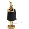Kare Design lampada da tavolo Animal Rabbit, oro/nero, 50 cm motivo coniglio, stile glam, per decorazione, comodino, scrivania, luce indiretta, plafone di lino, lampadina non inclusa