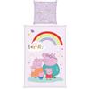 Herding Set biancheria Effetto Peppa Pig, Federa 70 x 90 cm, Copripiumino 140 x 200 cm, Con Zip, 100% cotone/renforcé