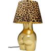 Kare Design lampada da tavolo Donna Leo, oro/leopardato, 48 cm, motivo fondo schiena feminile, decorazione stanza da letto, soggiorno, lampadina non inclusa