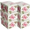 Lavatelli - Set 6 Scatole Armadio Portaoggetti con Coperchio - Organizer Cambio Stagione in Cartone 39x50x24 cm Peonie - Made in Italy, Resistenti, Facili da Montare, con Maniglie