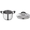 Lagostina Gioiosa Pentola, Acciaio Inox, Diametro 22 cm, 5.7 Litri & Gioiosa Coperchio con Manigliai in Bakelite, Acciaio Inox 18/10, Diametro 18 cm