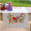 VERVACO Kit Centrotavola Ricamo Prestampato MONDO FLOREALE Set Ricamo Biancheria Da Tavola ca. 35 x 95 cm Set Fai Da Te Creativo Size Kit Hobby Creativi Adulti Casa Decor Embroidery Embroidery Runner