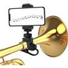 Penitue Supporto per Telefono a Lira Tromba Regolabile, Supporto Lira Musicale con Rotazione a 360° Telefono Sassofono Migliorato per Strumenti Tromba o Cornetta da Banda Musicale (Nero)