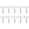 QUARKZMAN 10 Pezzi Manopole a Stella M6 x 30mm Filettatura Maschio 32mm Vite di Serraggio a Mano 6-Punte Pomello in Plastica Maniglia Filettata di Ricambio, Bianco
