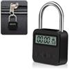 Aoreun Smart Time Lock, Blocco timer in metallo con display LCD, lucchetto timer ricaricabile USB, Blocco tempo massimo 99 ore Viaggio Timer Elettronico Lucchetto di Sicurezza (Nero)