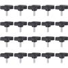 QUARKZMAN 20 Pezzi Manopole Aletta T Viti Testa Zigrinata M4 x 12mm Filettatura Maschio Standard Manopole T Plastica Maniglie Manopole Serraggio Mano Vite Testa Zigrinata, Nero
