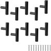 0XBIT Pomelli per Cassetti Nero, 10 Pezzi Manopole per Mobili in Acciaio Inossidabile, T Manopole per Mobili, Finitura Nero Opaco, Adatto per Armadi e Specchiere