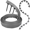 GARDENIX Bordo flessibile per prato in plastica, grigio, 10 m, 20 ancore, altezza 8 cm, resistente alle intemperie, bordo rotondo per aiuole, per giardini e robot tosaerba