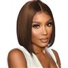 IFLY Human Hair Wig Parrucca per capelli umani 4x4 Lace Front Wig Human Hair Bob Straight Wig for Women Natural Brazilian Short Wigs 150% Density Chocolate Brown Color 8 Inches