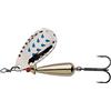 Abu Garcia Droppen Spinner Esca | Spinner in linea ultra efficiente per persici, lucci, cavedani e trote | Lanci precisi | Pesca predatori in acqua dolce | Segni argento/rossi, 4,4 cm