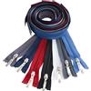 Aerzetix - Set di 7 Cerniere Lampo a Spirale N°5 85cm separabili con cursore Decorativo | in Metallo Nylon Poliestere | Blu Zaffiro lillà-Grigio Pallido Blu Scuro Grigio Scuro Bianco Rosso Nero