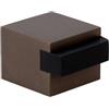 EVI Herrajes | Fermaporta da pavimento - design quadrato | 25 x 20 mm | Ottone rustico - Gomma nera | Montaggio adesivo | I-197/25