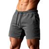 Muhshoiy Bodybuilding Palestra Pantaloncini Sportivi Uomo Estivi Pantaloni Corto Cotone Casual Shorts Fitness Workout Shorts Grigio Scuro L