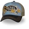 Von Dutch Cappellino da uomo e da donna regolabile, berretto Trucker Patches, Nero/Blu/Giallo/Beige, Taglia unica