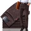 Generic Pantaloni da uomo in velluto a coste con vestibilità classica in cotone elasticizzato casual, dritto dimagrante in velluto a coste da uomo a vita alta pantaloni plissettati, Caff, 3XL