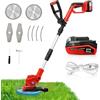 OUTIGO Rasaerba elettrico a batteria, Decespugliatore con 1 batterie da 21 V 4,0 Ah, manico telescopico regolabile, tosaerba a 3 lame, decespugliatore a batteria per giardinaggio