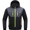 BORLENI Giacca da Moto da Uomo Inverno con Protezioni CE Fodera rimovibile Giacca da Motociclista idrorepellente antivento per tutte le stagioni Nero XXXL