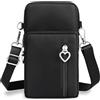 Aucuu Borsa a Tracolla da Donna in Nylon, Mini Borsa a Tracolla con Cinghie Regolabili Staccabili, Fascia da Braccio per Cellulare con Porta Cuffie per Cellulari Sotto i 7"