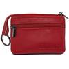 Bawako - Portamonete in vera pelle, portafoglio portamonete piccolo, con 2 scomparti, cerniera e portachiavi, per uomo e donna, Colore: rosso, 10 cm * 7 cm, Classico