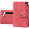 Bronzi Portafoglio Portafoglio Uomo Slim - In Pelle Marrone - Porta Carte Credito - Portacarte uomo - Mini Porta Tessere (Rosso)