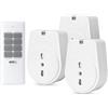 TOUCHXEL Presa Telecomandata con Telecomando 3680W, Wireless Interruttore Spine con 12 Canali Remotio, PreProgrammato Presa Radiocomandata Fino a 30m di Raggio Operativo, 3 Prese e 1 Telecomando