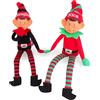 Toyland® Elves With Attitude Confezione doppia di peluche elfi - 35cm (14) - Elfi buoni e cattivi - Il duo festivo definitivo - Cappello e gambe lavorati a maglia - Faccia sfacciata in vinile e mani