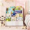 RELAX4LIFE Scaffale Libreria per Bambini, Libreria Montessoriana a 4 Ripiani, Portariviste in Legno, Mobile Scaffale per Cameretta e Asilo, 57,5x26,5x59 cm (Bianco)