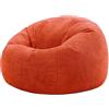 icon Kingston - Pouf a sacco in corda, color terracotta arancione, grande poltrona a sacco per adulti con imbottitura inclusa, comoda sedia, pouf, poggiapiedi, mobili per soggiorno e camera da letto