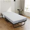 VOWNER Letto Pieghevole Singolo 200 x 90 cm con Materasso Memory Foam 13 cm, Letto per Ospiti Resistente con Struttura in Acciaio, Brandine per Adulti su Ruote con Borsa Portaoggetti, Fino a 200 kg