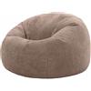 icon Kingston - Pouf a sacco per adulti, con imbottitura inclusa, colore: marrone moka, comodo poggiapiedi, mobili per soggiorno e camera da letto