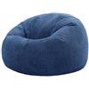 icon Kingston - Pouf a sacco in corda, colore blu denim, grande poltrona a sacco per adulti con imbottitura inclusa, comoda sedia, pouf, poggiapiedi, mobili per soggiorno e camera da letto