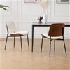 chairus Set di 2 Sedie Cucina in Ecopelle Sedia da Pranzo con Gambe in Metallo Sedia Imbottita senza Bracciolo Sedie Moderne per Sala da Pranzo/Soggiorno/Reception, Bianco