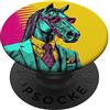 Animale Weirdcore Pop Art Accessori Rega Strano Cavallo in Giacca e Cravatta con Occhiali da Sole PopSockets PopGrip Adesivo