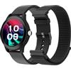 SPC Smartee Duo Vivo 2 - Smartwatch con quadrante rotondo AMOLED da 1,32 | Chiamate Bluetooth | 2 cinturini | 100 sport | IP68 | Durata batteria 8 giorni | Controllo via app, Android/iOS - Nero