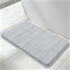 Yimobra Tappetino da bagno antiscivolo, 80 x 50 cm, Super assorbenza d'acqua, Spesso, Lavabile in lavatrice, Facile da asciugare, Tappeto da bagno - Argento