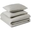 Amazon Basics Set Copripiumino Matrimoniale in Microfibra Spazzolata, Extra Morbido con Trama Naturale, 3 Pezzi, copripiumino da 240 x 220 cm e 2 federe da 50 x 80 cm, Grigio