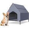 NAIZY Cuccia per cani 2 in 1, taglia M, per esterni, 109,5 x 74,5 x 93 cm, in materiale Oxford e rete traspirante con tetto, lettino per cani e gatti