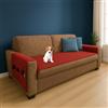 Farè - Runner Copridivano Impermeabile Antiscivolo e Universale - Copriseduta Divano e Copribraccioli con Tasche Organizer - Ideale per cani, gatti e bambini - Armor Bordeaux
