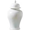 Generic Grande vaso in porcellana bianca con coperchio, decorativo, in ceramica, per fiori, stile tradizionale cinese (23 x 47 cm)